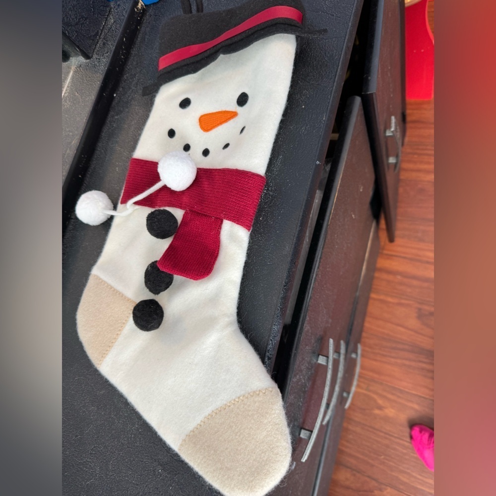 NEW Set of TWO Cute Snowman Christmas Stocking!Plus a mini Red Sticking Bag. NEW - Picture 11 of 16